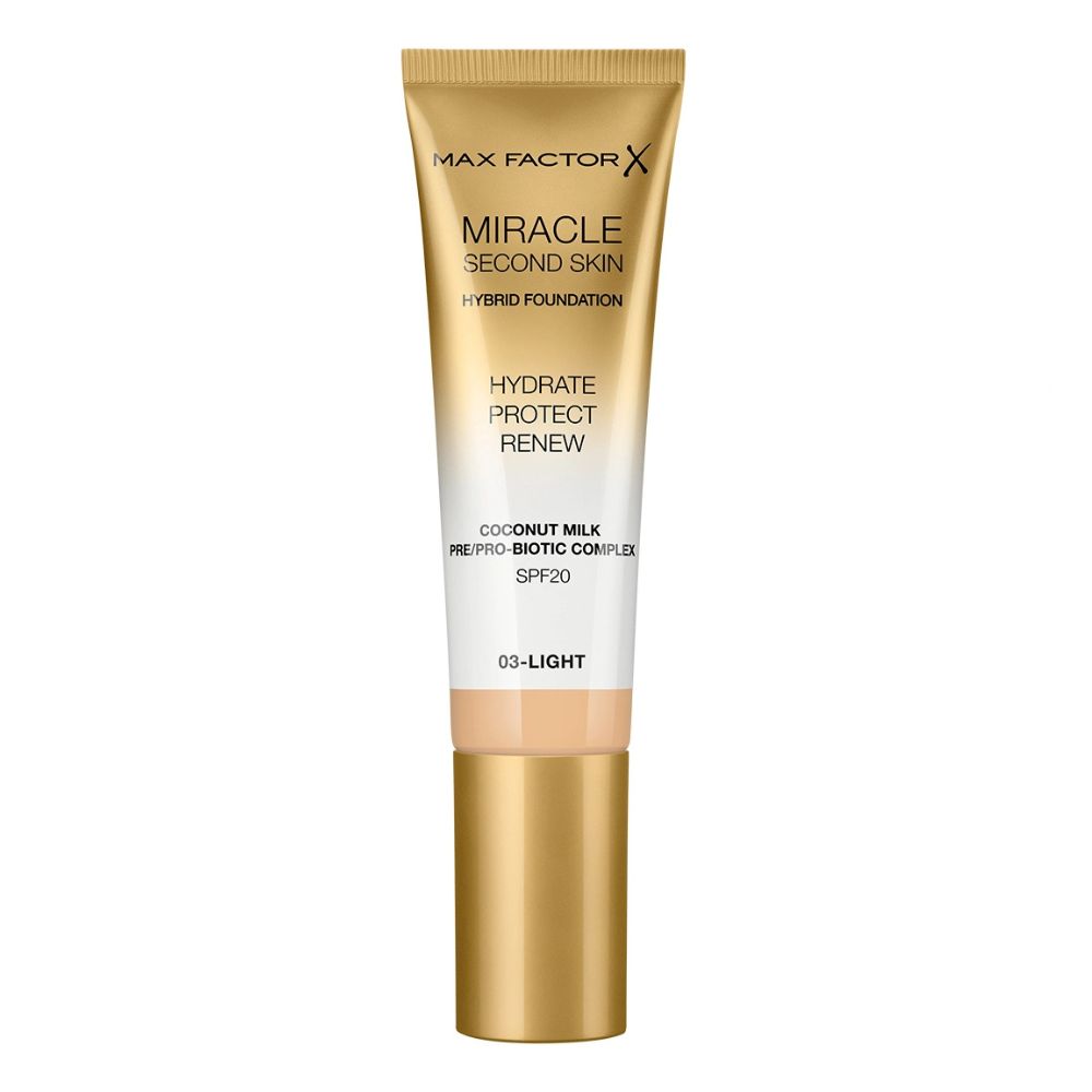 Max Factor Miracle Second Skin Foundation – Lightweight, Natural Finish