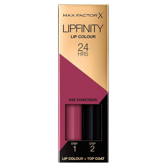 Max Factor Lipfinity Long Lasting Lip Colour 040 Vivacious – 24H Kiss-Proof