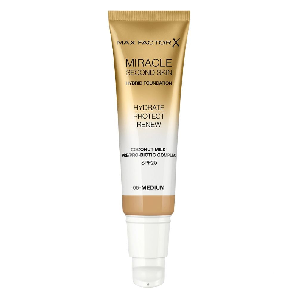 Max Factor Miracle Second Skin Foundation 05 Medium – Flawless, Natural Finish