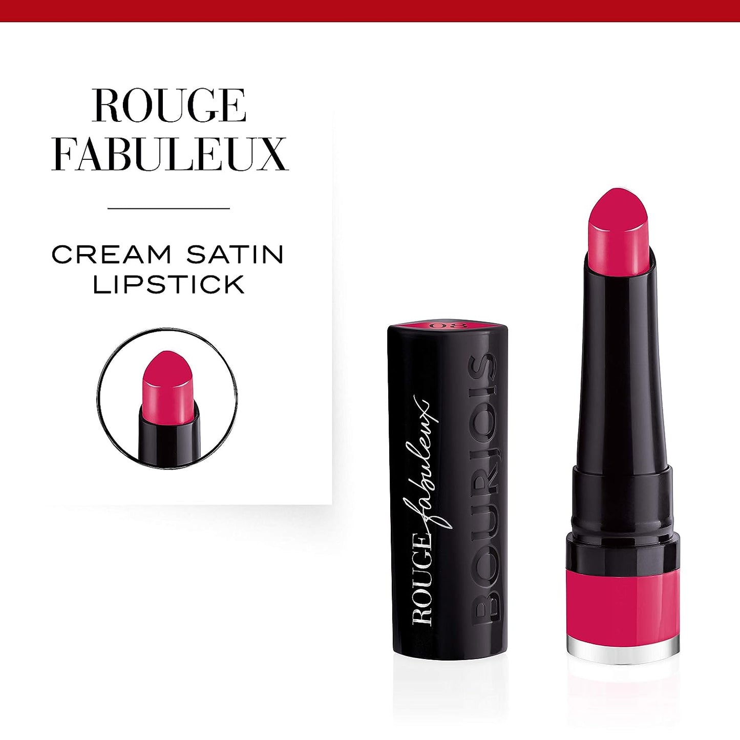 Bourjois Rouge Fabuleux Lipstick 08 Once Upon A Pink – Soft, Creamy Finish