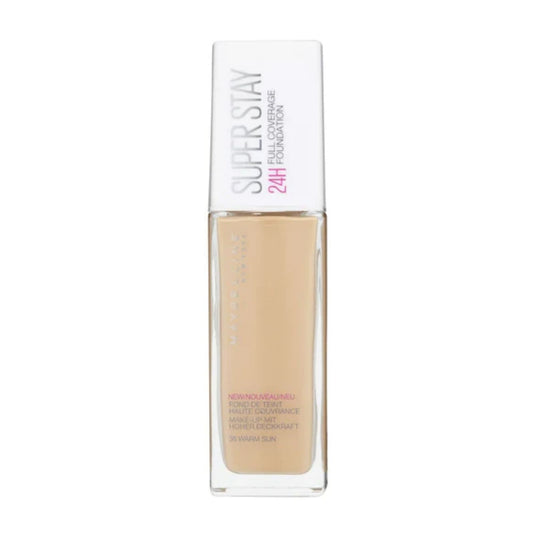 Maybelline SuperStay 24Hr Foundation 36 Warm Sun – Full Coverage, Long-Lasting
