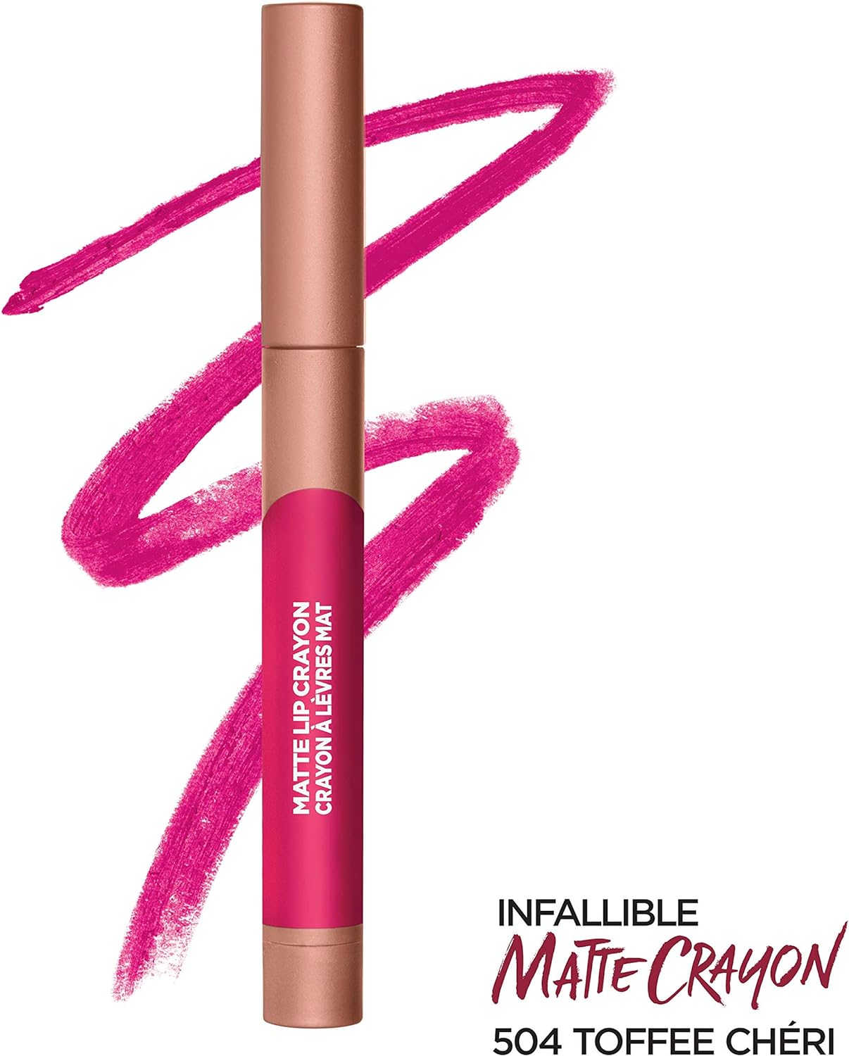 L'Oreal Infallible Lip Crayon 504 Toffee Cheri – Warm, Velvety Matte Finish