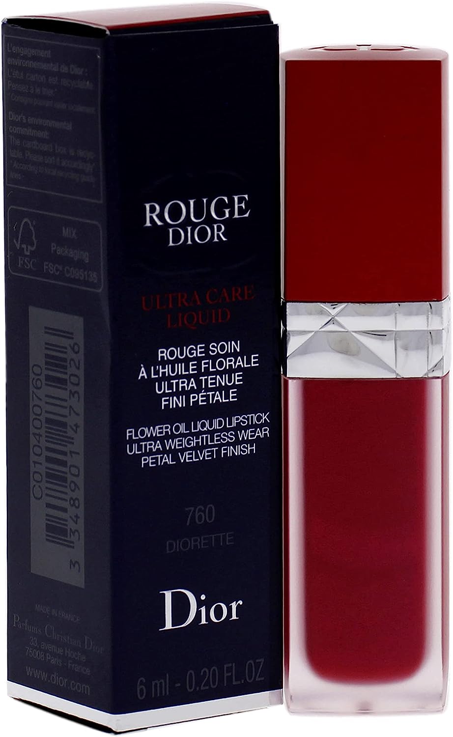 Rouge Dior Couture Ultra Care Liquid Lipstick 760 Diorette – Elegant, Bold Pink