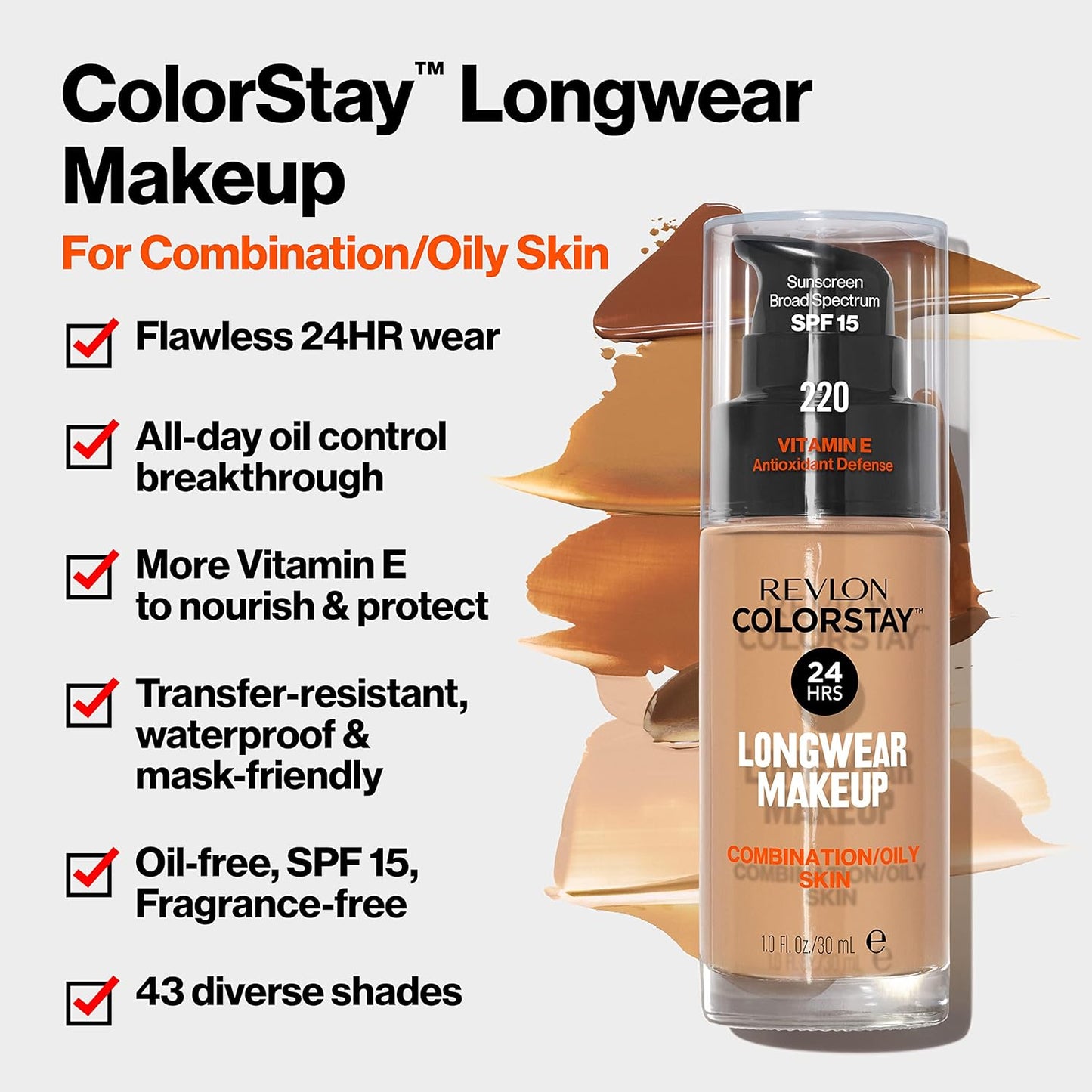 Revlon Colorstay Combination Oily Skin Foundation 300 Golden Beige – Matte, Long-Lasting