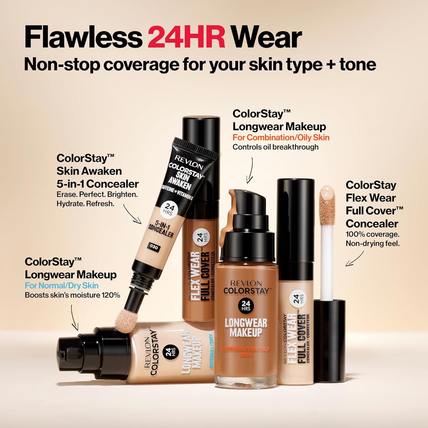 Revlon Colorstay Combination Oily Skin Foundation 300 Golden Beige – Matte, Long-Lasting