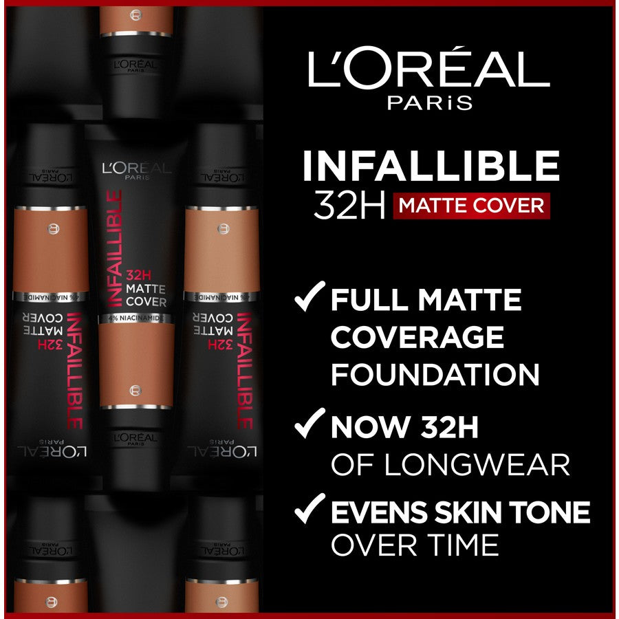L'Oreal Paris Infallible 32H Matte Cover Foundation Range – Full Coverage, Long Wear