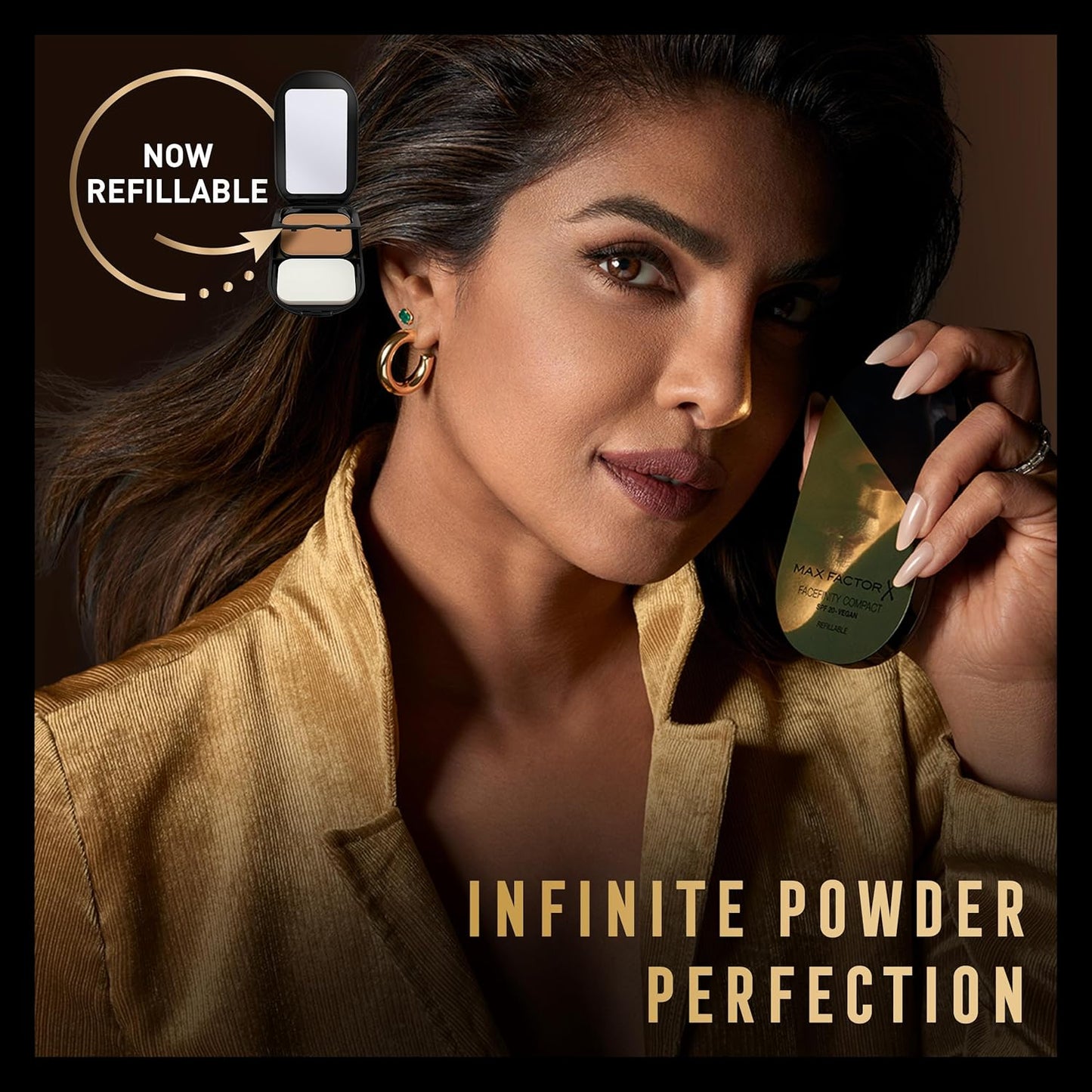 Max Factor Facefinity Compact Foundation Refill 005 Sand – SPF 20, Warm-Neutral Undertone