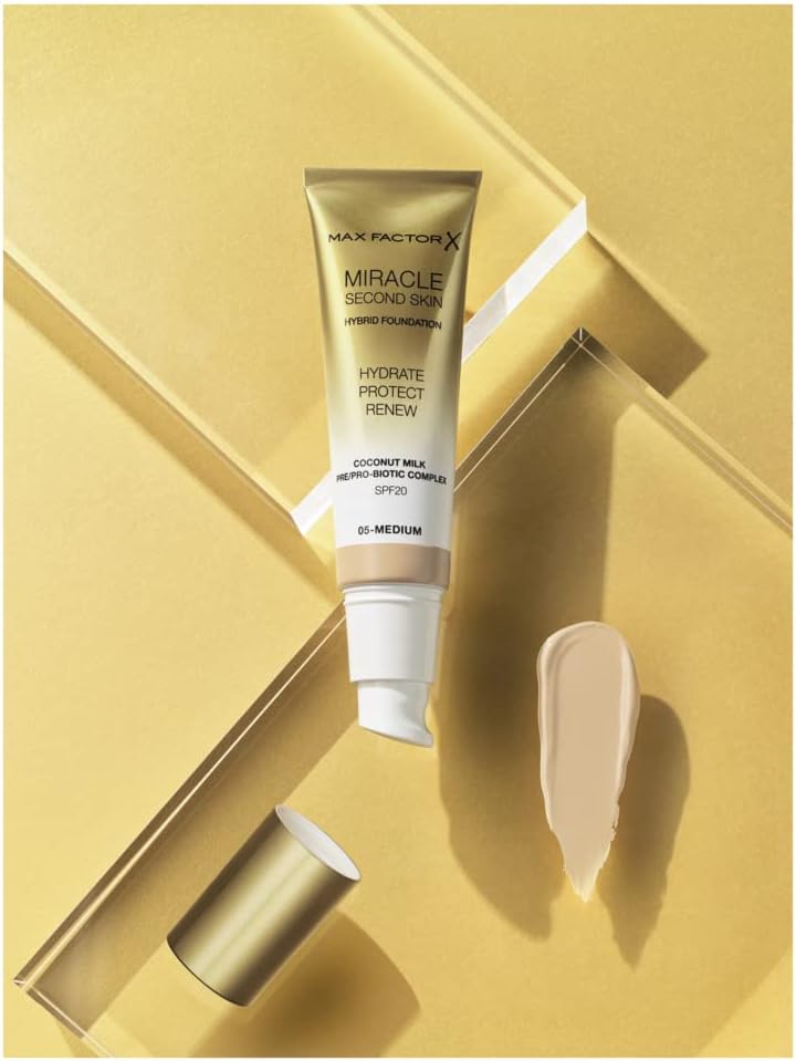 Max Factor Miracle Second Skin Foundation – Lightweight, Natural Finish