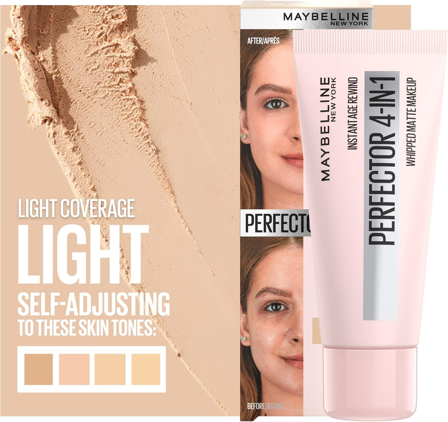 Maybelline Instant Age Perfector 4-in-1 Whipped Matte Foundation – Smooth, Blurring