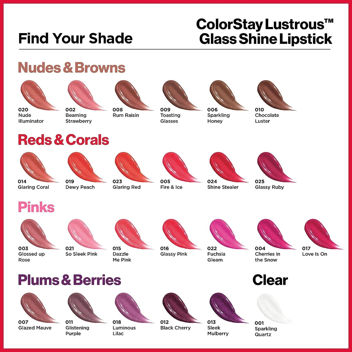 Revlon Super Lustrous Glass Shine Lipstick - 025 Glass Ruby – Glossy Ruby Red