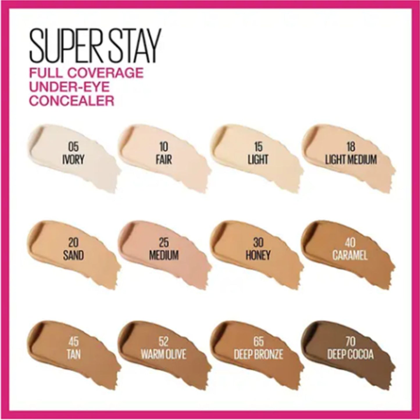 Maybelline Super Stay Full Coverage Under Eye Concealer Range