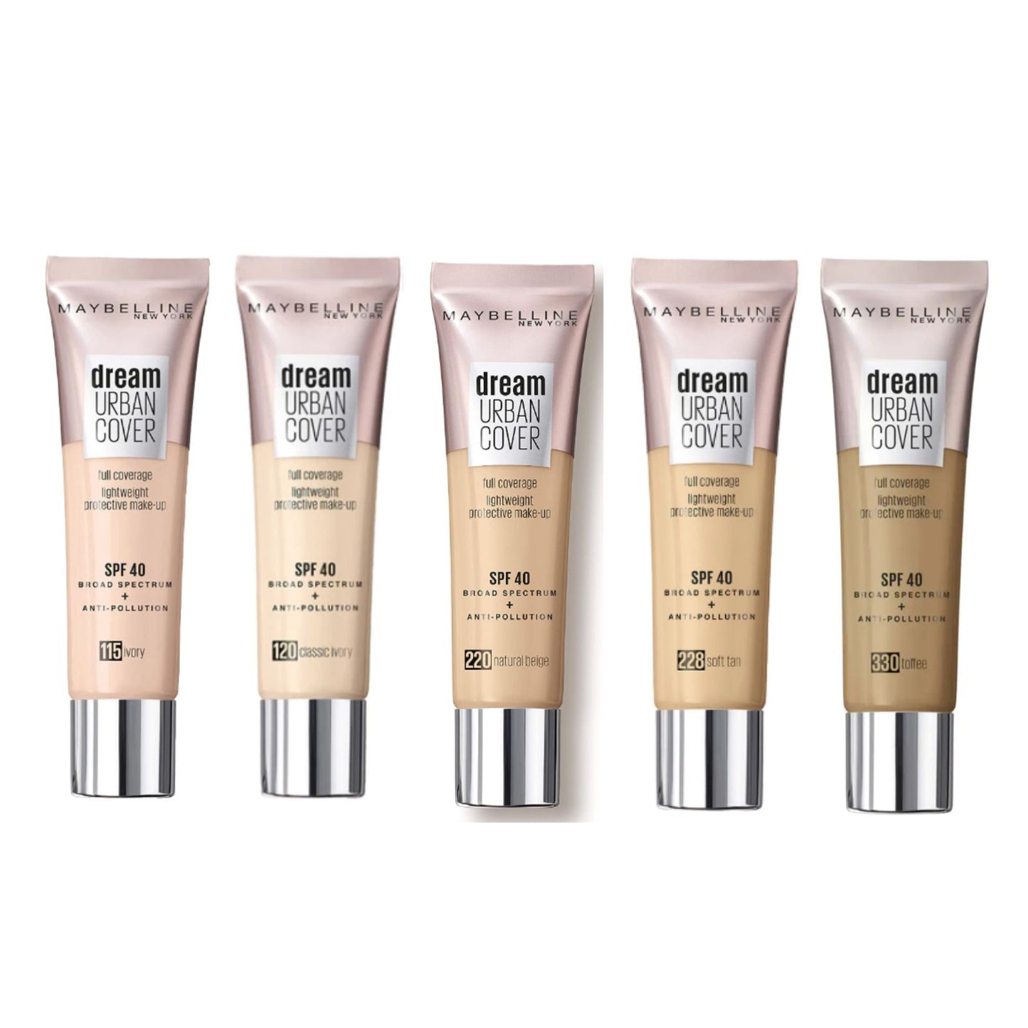 Maybelline Dream Urban Cover Liquid Foundation Range