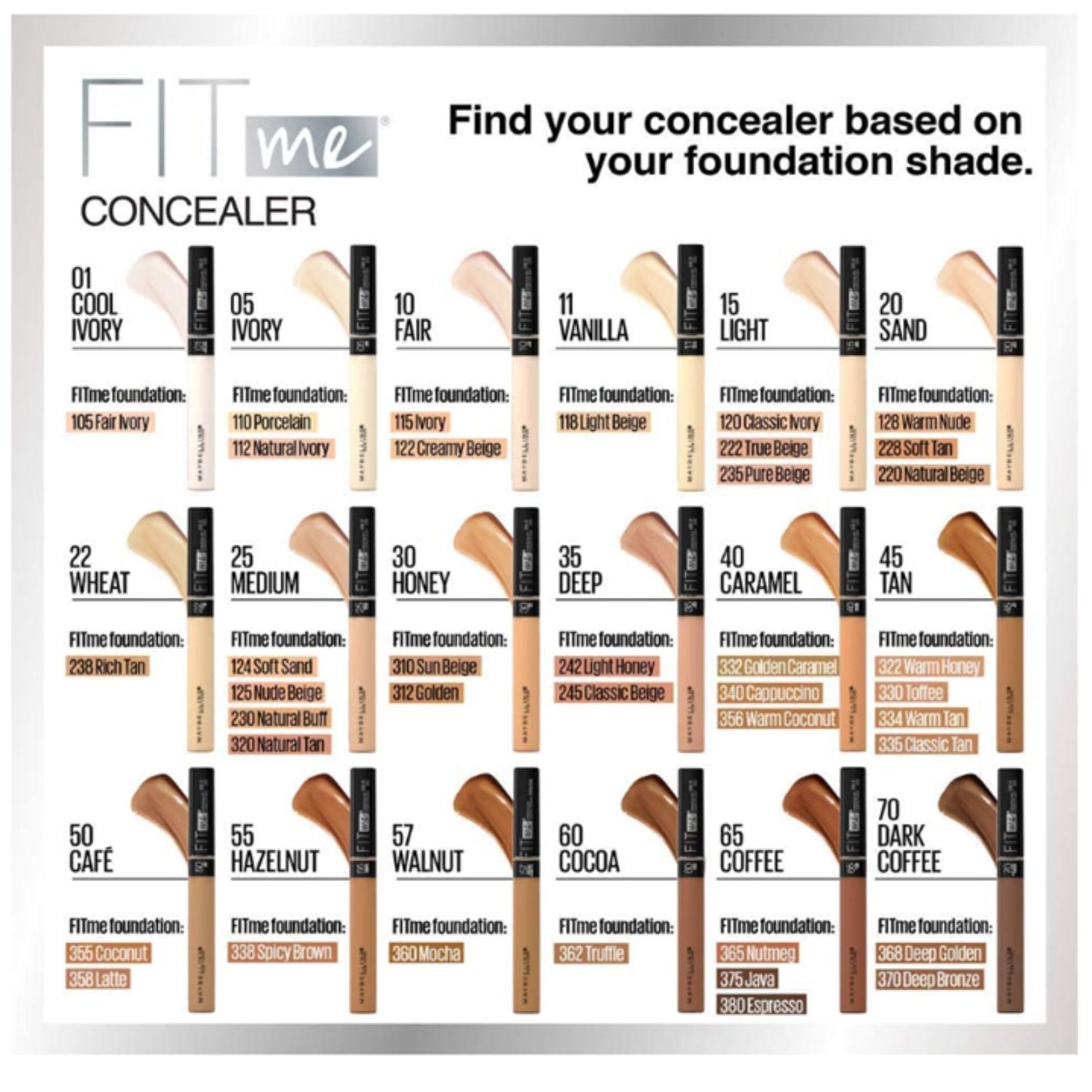 Maybelline Fit Me Matte & Poreless Liquid Foundation Range