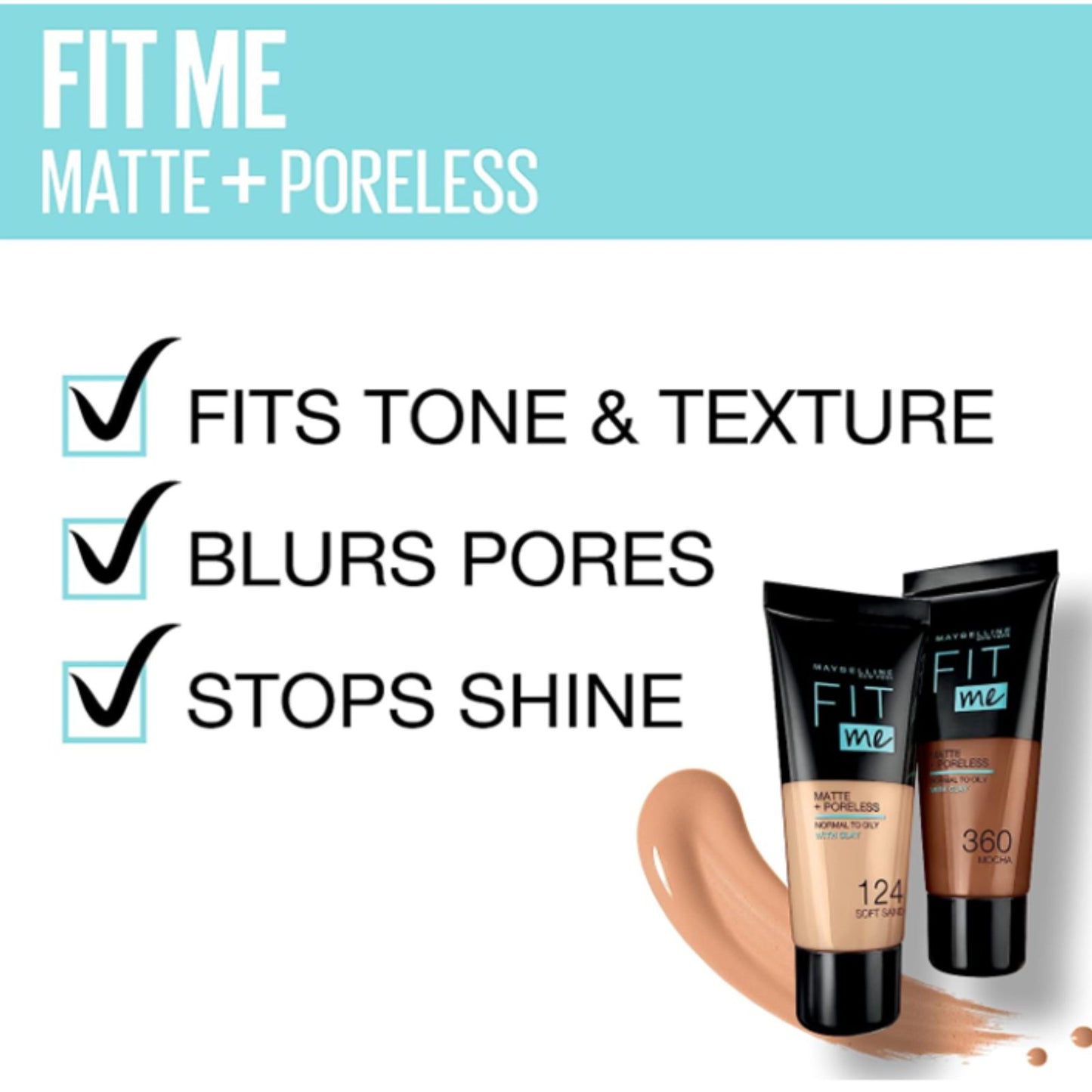 Maybelline Fit Me Matte & Poreless Liquid Foundation Range
