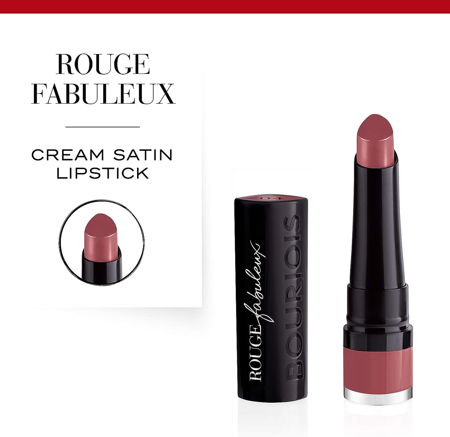 Bourjois Rouge Fabuleux Lipstick 04 Jolie Mauve – Creamy, Long-Lasting Finish