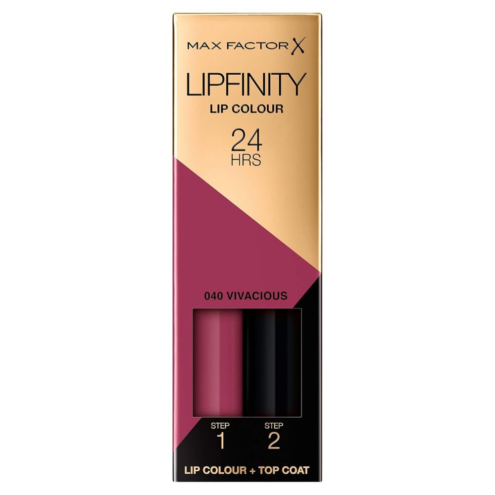 Max Factor Lipfinity Long Lasting Lip Colour 040 Vivacious – 24H Kiss-Proof