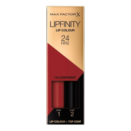 Max Factor Lipfinity Long Lasting Lip Colour 115 Confident – 24H Kiss-Proof