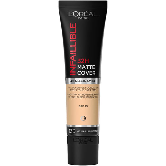 L'Oreal Infallible 32H Matte Cover Foundation 130 Neutral Tone – Long-Lasting Matte