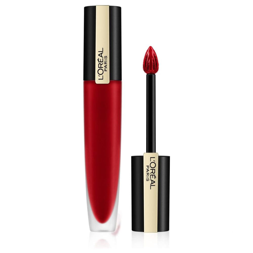 L'Oreal Rouge Signature Matte Liquid Lipstick 134 Empowe(red) – Vibrant, Weightless Matte