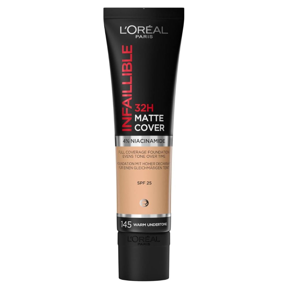 L'Oreal Infallible 32H Matte Cover Foundation 145 Rose Beige – Full Coverage Matte