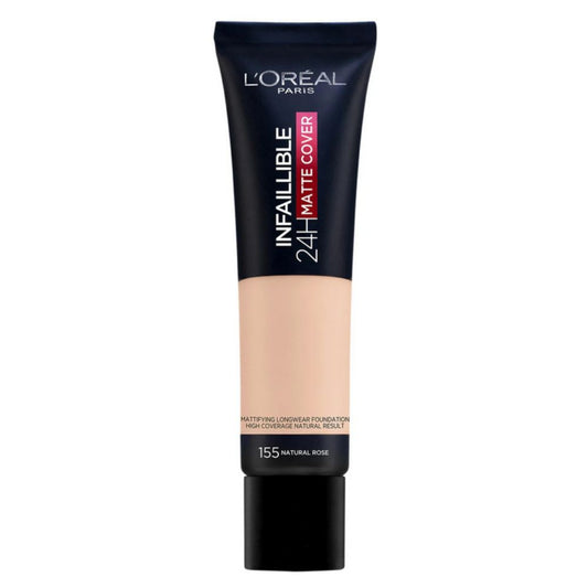 L'Oreal Infallible 24Hr Matte Cover Foundation 155 Natural Rose – Full Coverage Matte