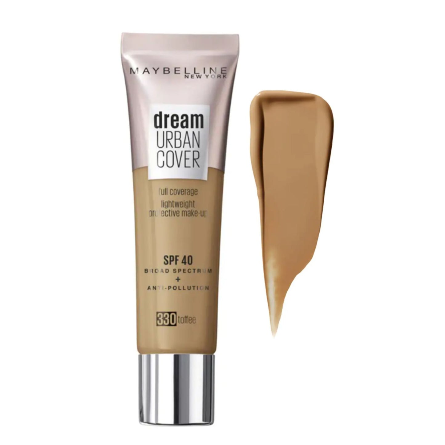 Maybelline Dream Urban Cover Liquid Foundation 330 Toffee – Full Coverage, SPF 40