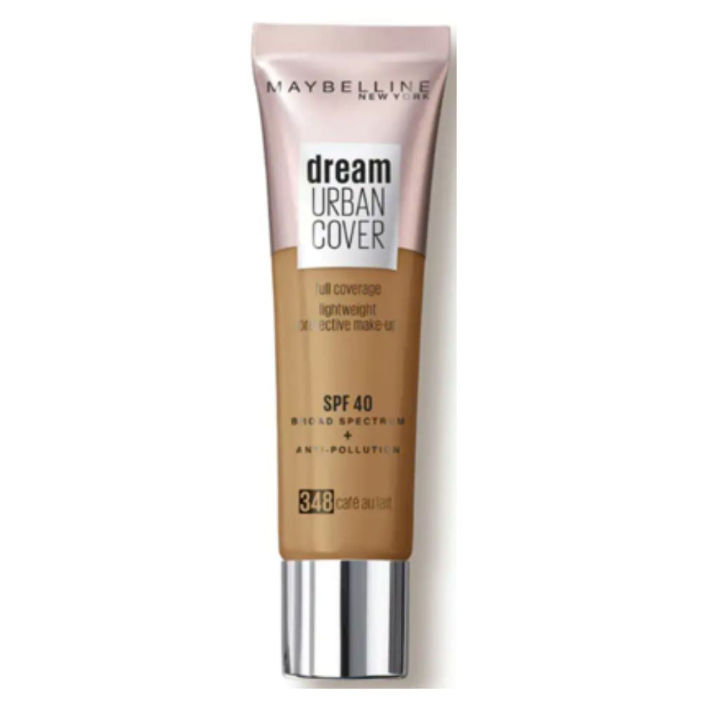 Maybelline Dream Urban Cover Liquid Foundation 348 Café Au Lait – Full Coverage, SPF 40