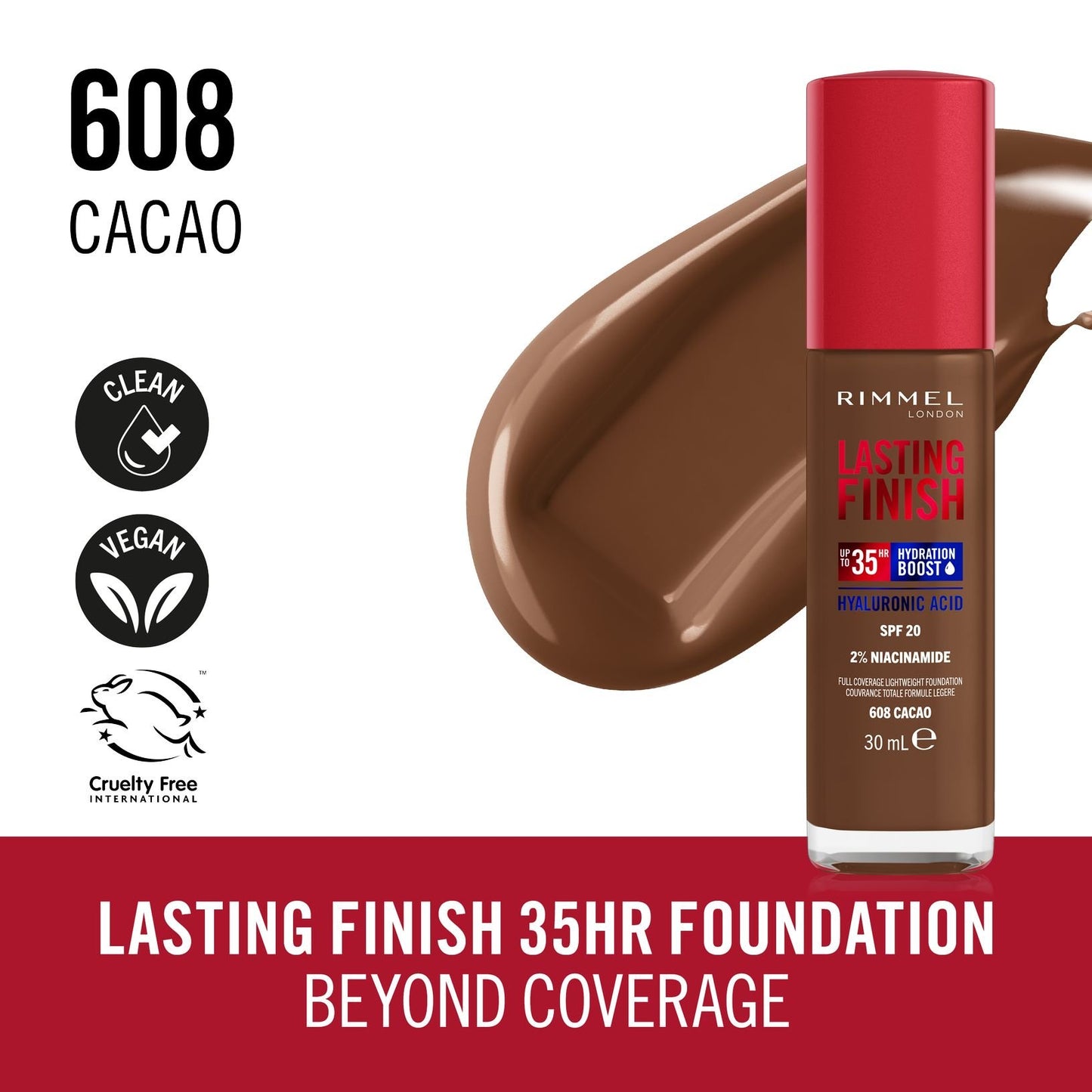 Rimmel Lasting Finish Extreme 35H Foundation – 608 Cacao