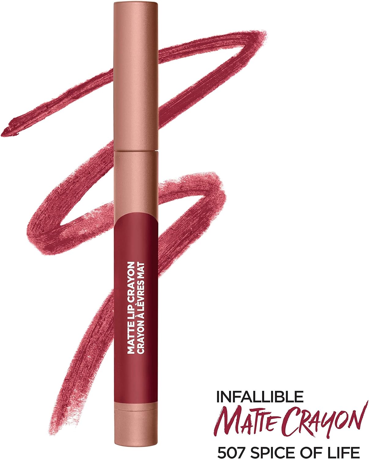 L'Oreal Infallible Lip Crayon 507 Spice of Life – Bold, Velvety Matte Finish