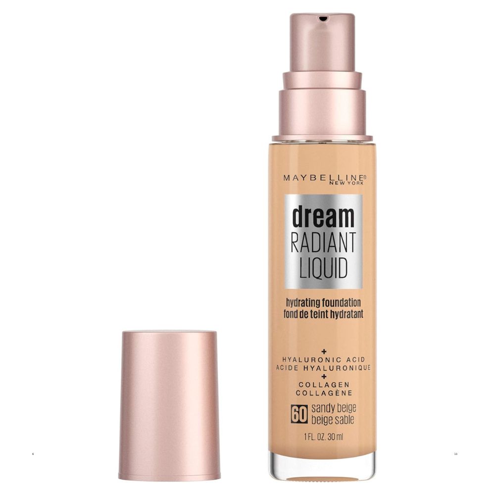 Maybelline Dream Radiant Liquid Hydrating Foundation 60 Sandy Beige – Glowy, Hydrating Finish