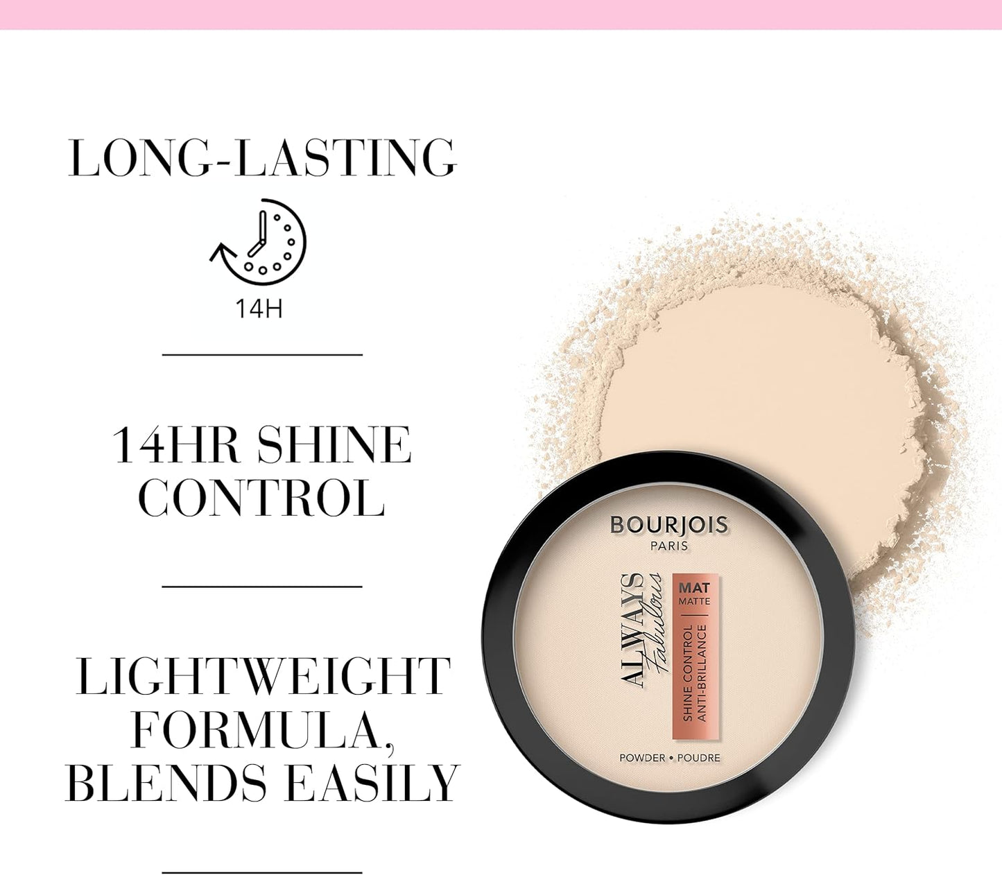 Bourjois Always Fabulous Matte Pressed Powder – Oil Control, Shine-Free