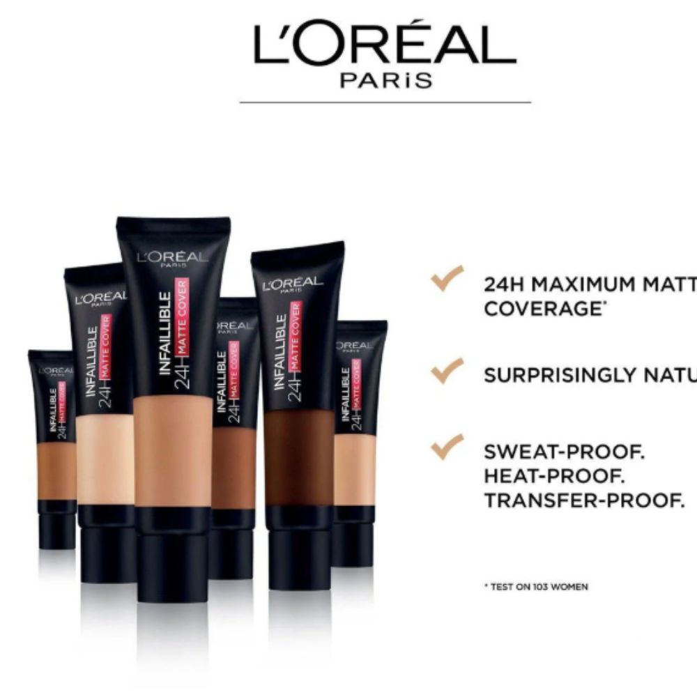 L'Oreal Infallible 24Hr Matte Cover Foundation – Full Coverage, Matte Perfection