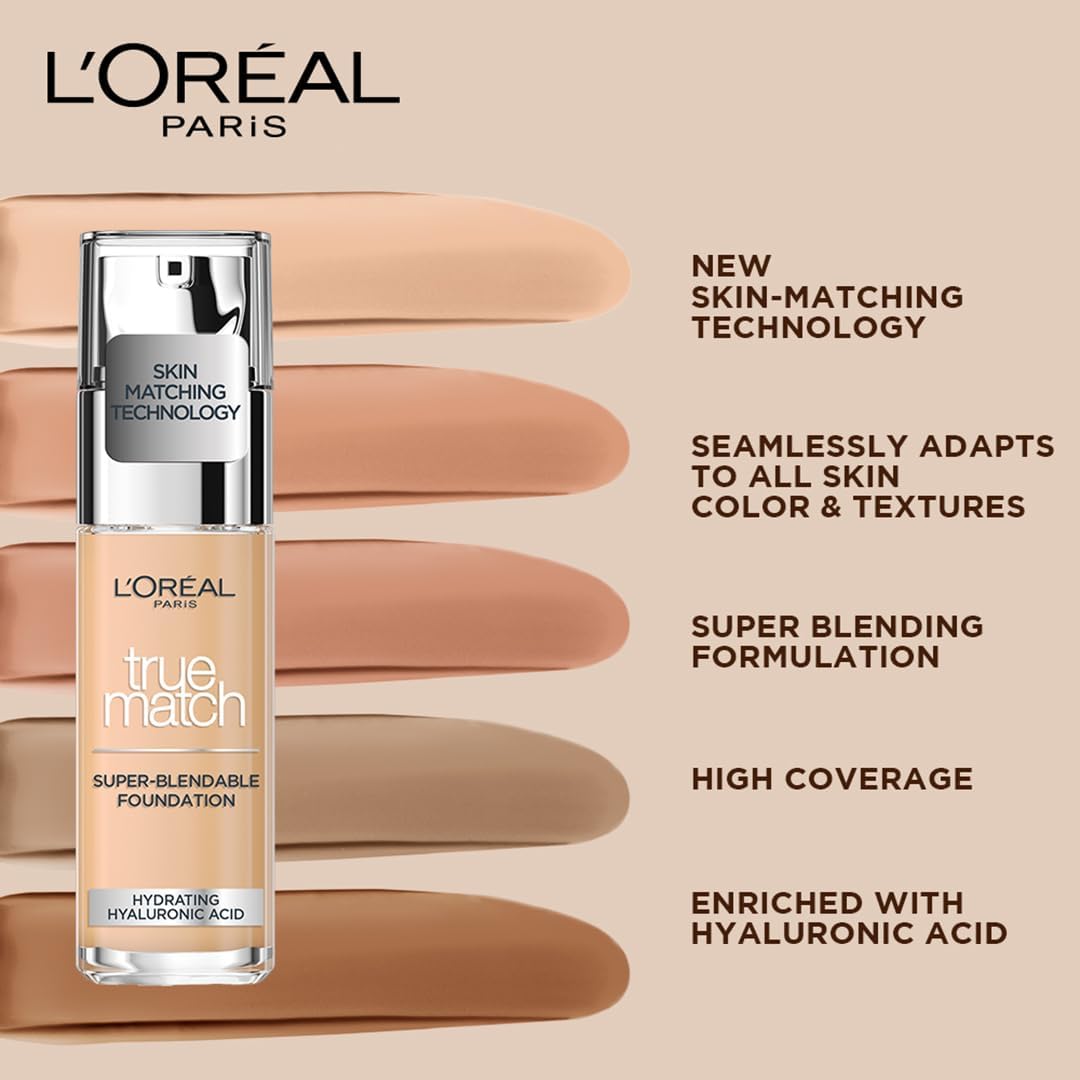 L'Oreal True Match Foundation 8N Cappuccino – Natural Finish, Buildable Coverage