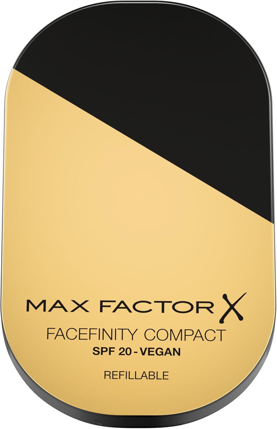 Max Factor Facefinity Compact packaging with black and gold design