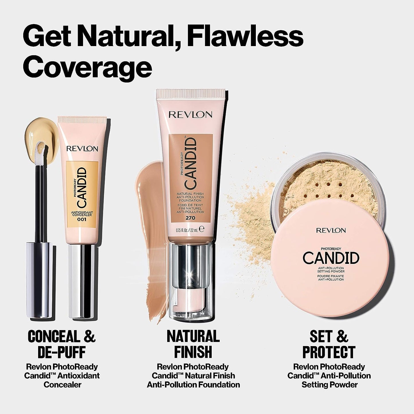 Revlon PhotoReady Candid Natural Finish Foundation 240 Natural Beige – Lightweight, Radiant Coverage