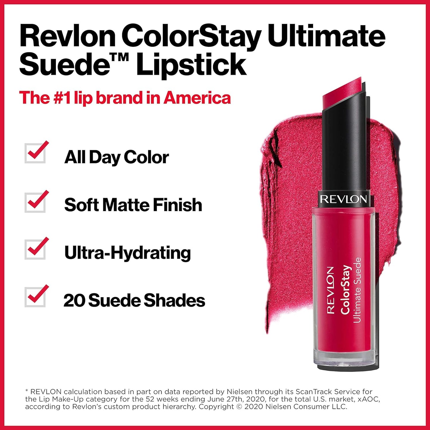 Revlon ColorStay Ultimate Suede Lipstick 030 High Heels – Bold, Long-Lasting Pink