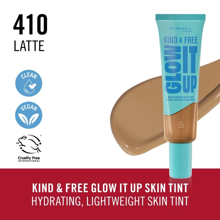 Rimmel Kind and Free Glow It Up Moisturising Skin Tint – 410 Latte