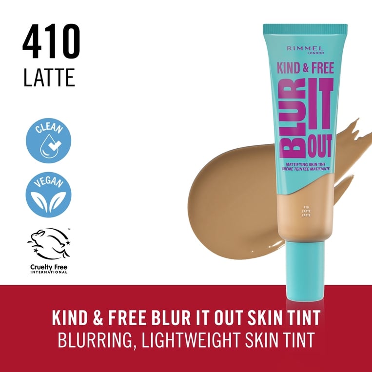 Rimmel Blurt It Out Mattifying Skin Tint Foundation – 410 Latte