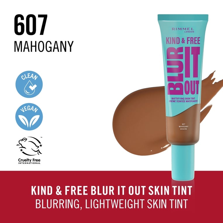 Rimmel Blurt It Out Mattifying Skin Tint Foundation – 607 Mahogany
